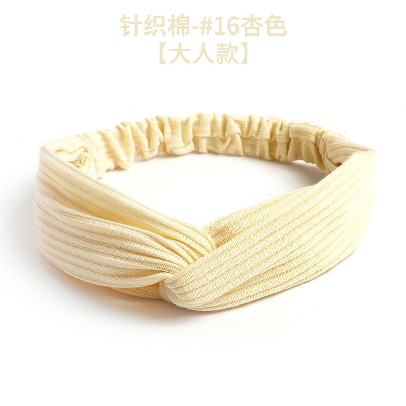 Elastic Crossed Headband Solid Color Knitted Cotton Headband Women'S Hair Accessories Simple Headgear
