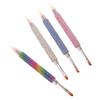 Shiny Diamond Nail Art Brush Double-Ended Dotting Pen Carving Flower Painting Pen Diy Manicure Tool Acrylic Uv Gel Extension