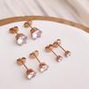 Super Flash Zircon Temperament Stud Earrings, Simple Single Diamond Titanium Steel Earrings, Women's Niche Two-color Optional Gifts