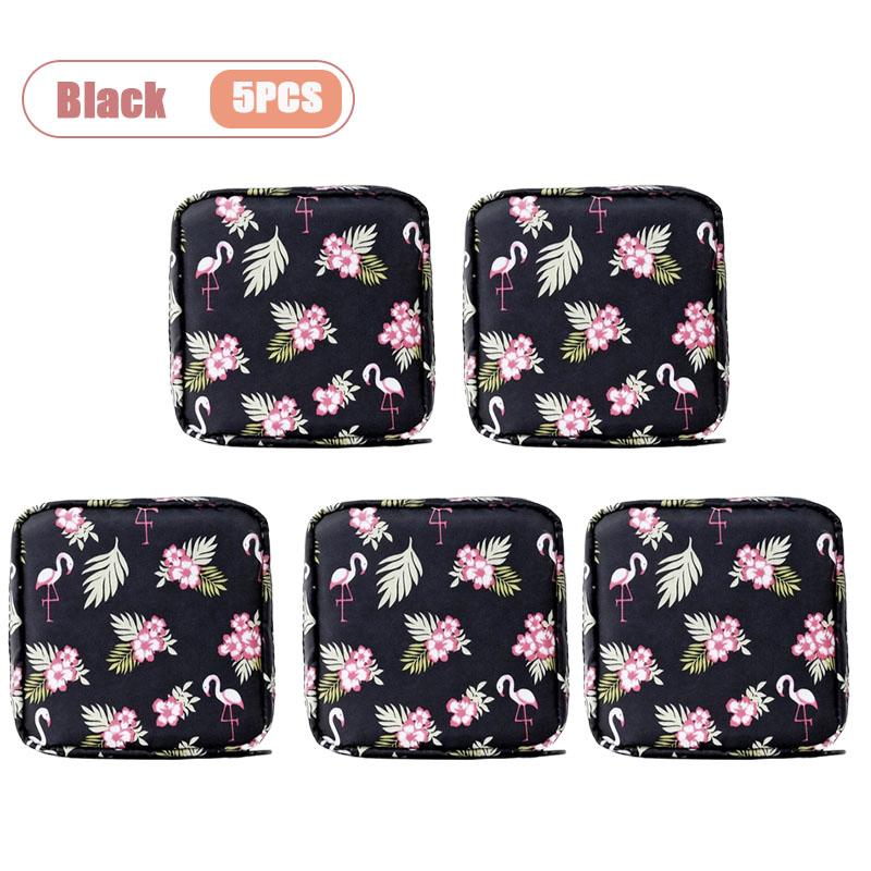 Cute Cartoon Sanitary Pad Organizer Bag for Women Girls Travel Toiletry Storage Waterproof Discrete Carry Case Cosmetic Bag