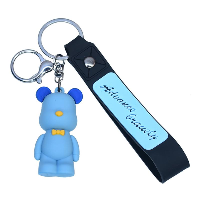 "3D Soft Bear Keychain Pendant - Cute and Trendy Accessory for Bags and Car Keys"