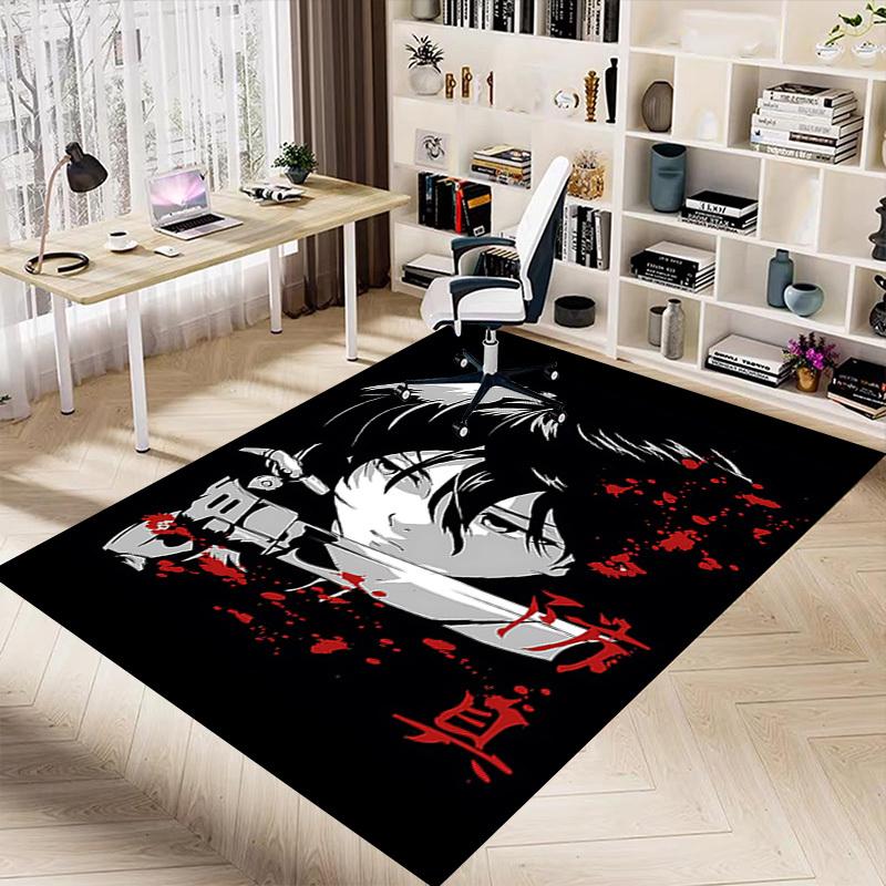 1PC Alfombra de Piso Antideslizante Extra Grande Swordfighter Blood, Oficina, familia, dormitorio, Estudio Alfombra de Área Grande Alfombras de Interior