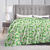 Warm Soft Throw Blanket Travel Office Daisy on a green background pattern Blankets  Flannel Bedspread For Outdoor Sofa Bed Cover