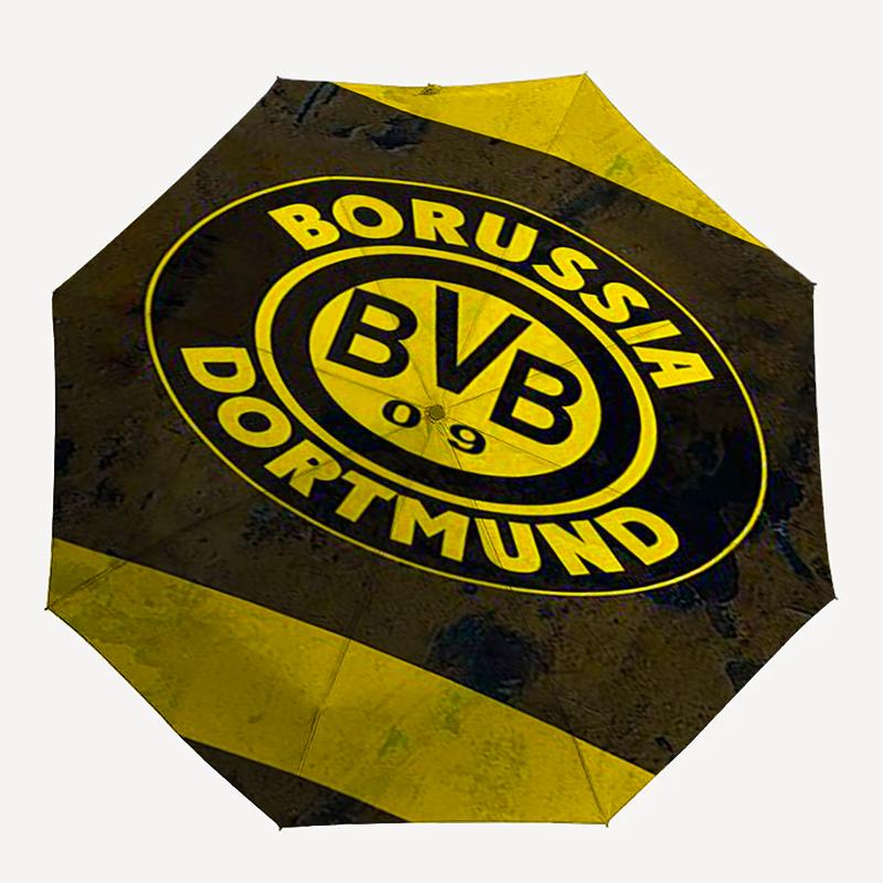 Borussia Dortmund Theme Automatic Umbrella, Lightweight & Portable, 8 Rib, Perfect for Outdoor Travel, Birthdays, Christmas, Gifts.