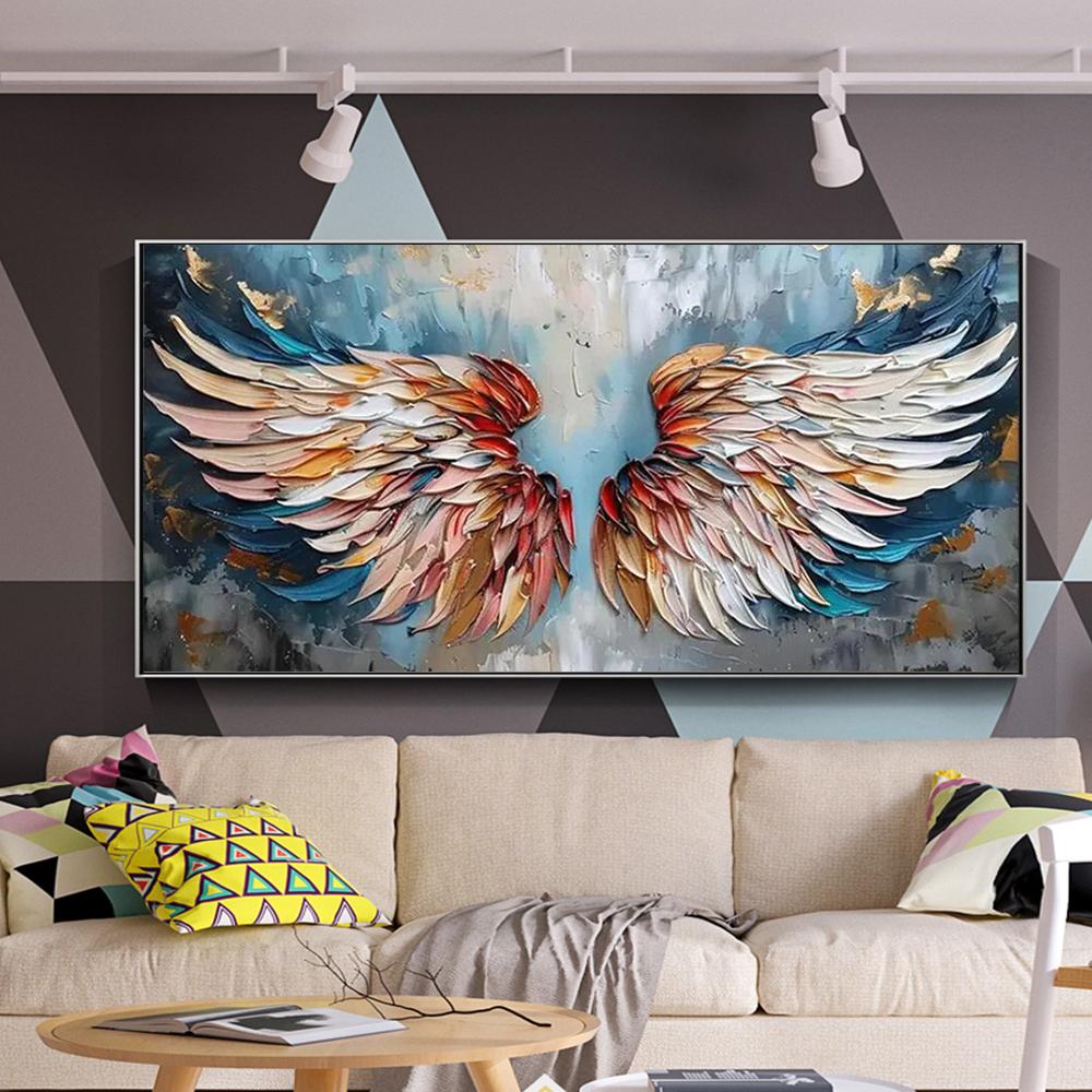 Abstract Angel Wings Canvas Painting Vintage Wall Art Black and White Wings Poster Print For Bedroom Living Room Home Decor