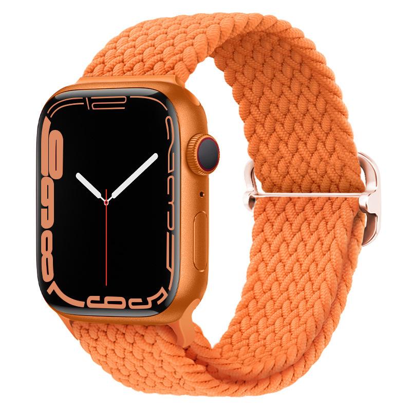 Elastic Woven Nylon Band F Smart Apple Watch Band 40 41 44 45MM Iwatch SE8 7 5 6 , Alloy Buckle Sport Soft Breathable Accessories Strap Blet Bracelet