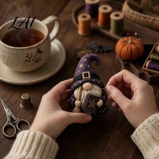 Kit Filo da Ricamo Gnomo Accogliente Kit Patchwork Fai-da-te Feltro Cucito Creativo Arte Artigianato per Artigiani Principianti Decorazione Casa Regalo Fatto a Mano Unico Nordico