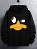 Hoodie - Black with Yellow Duck Beak Graphic