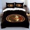 Tree of Life Bedding Set - Black and Gold Bedding Set (1 Duvet Cover, 2 Pillowcases, Duvet Not Included)