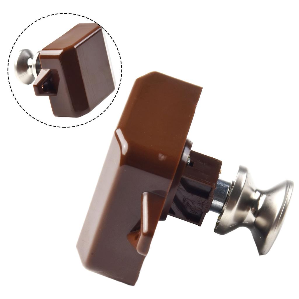 Push Button Lock Cupboard Furniture Door Camper ABS & Zinc Latch Useful