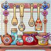 1000pcs Advanced Suitable for & Families Jigsaw Puzzle - Complex Kitchen Scene with Hand-Painted Shelf, Utensils & Jars - Portable Rectangular Brain f