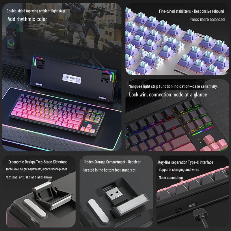Langtu Tri-Mode Customizable Mechanical Gaming Keyboard