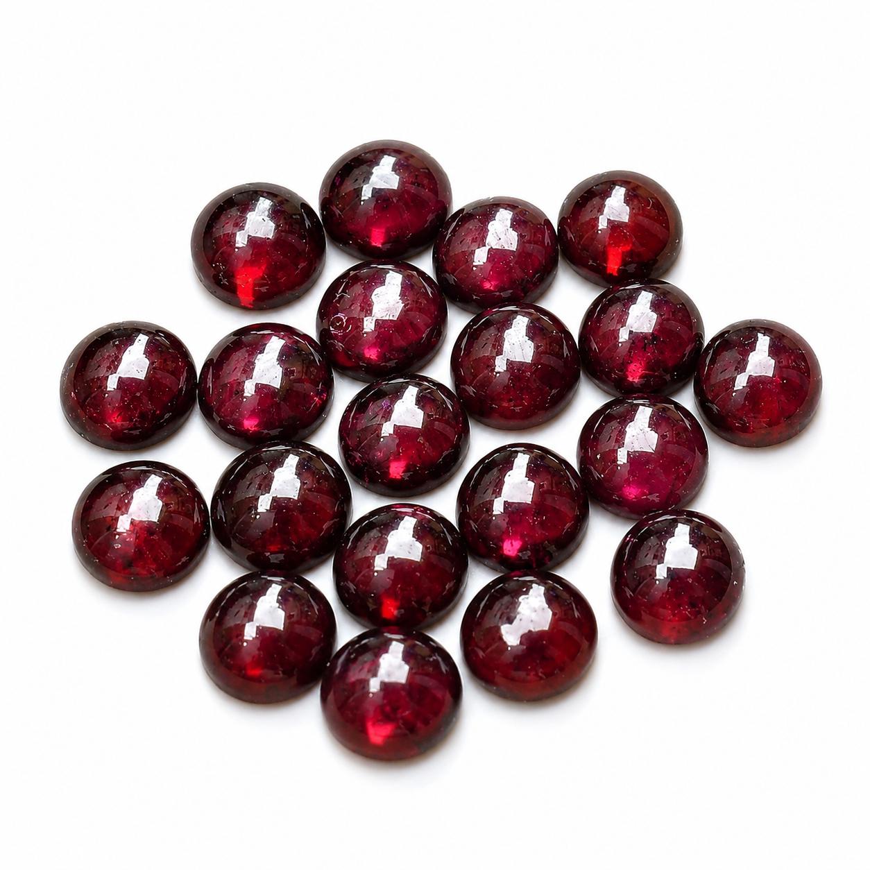 Natural Red Garnet Round Cabochon, Loose Garnet Gemstone, Calibrated Round Cabochon, Jewelry Making Stone 5mm (1 Piece)