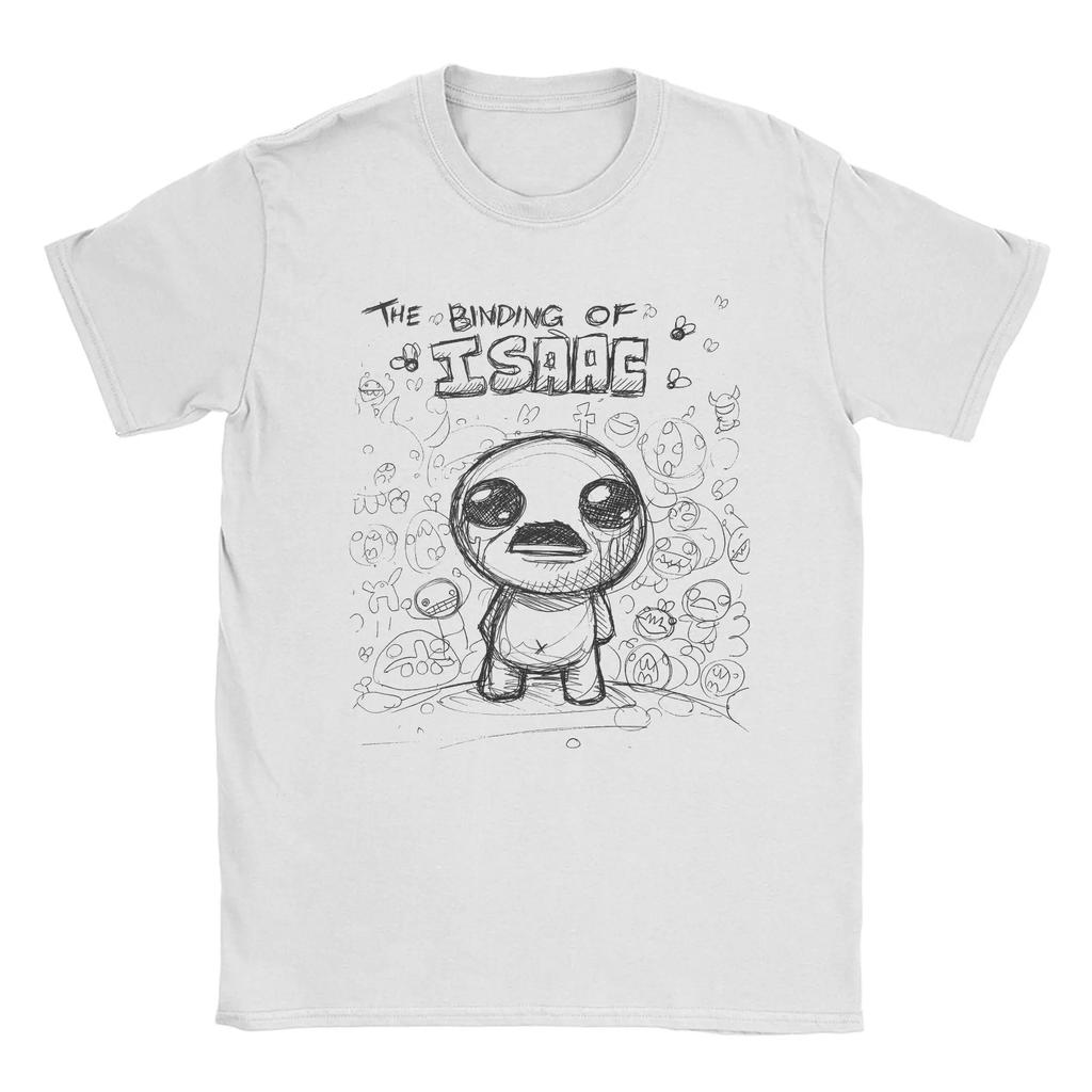 Awesome The Binding of Isaac Video Game T-Shirt Men O Neck Pure Cotton T Shirts Cartoon 90s Short Short Sleeves Plus Size Loose