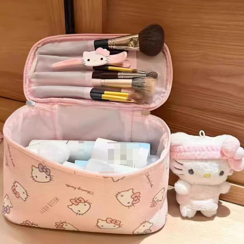 Bolsa de Cosméticos Rosa Hello Kitty Grande Capacidade Portátil Armazenamento Bolsa de Mão Bolsa de Armazenamento Hello Kitty