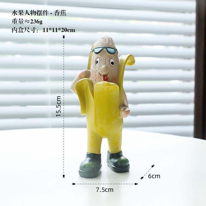 1pc Cute Cartoon Fruit Hanging Doll Ornament Creative Desktop Small Ornament Home Decoration Resin Gift