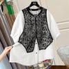 Dames Blouse met Nep Twee Delen en Kant Patchwork