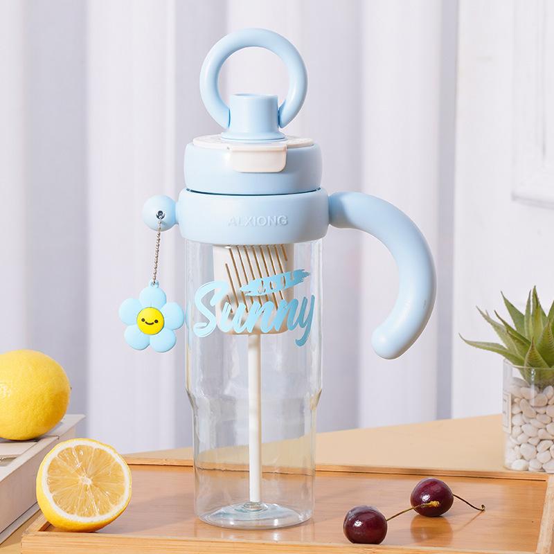 New light luxury high-value summer straw water cup large-capacity Bingba cup high temperature resistant portable with tea leak plastic cup 600ml-1200ml