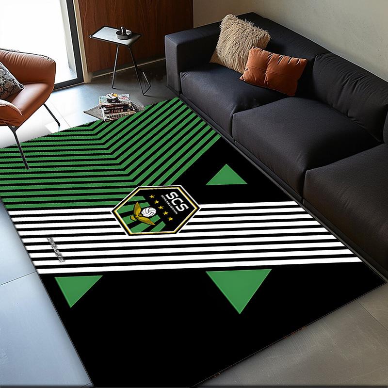 1 Stück Teppich Sassuolo Fußballwappen Design Teppich, Stuhlteppich, Läufer für Büro Schlafzimmer Wohnzimmer Schlafzimmer, Fußabtreter Dekoration Weihnachts-Fan-Geschenke