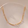 K Gold Plated Beaded Chain Clavicle Necklace Handmade Minimalist Cool Style