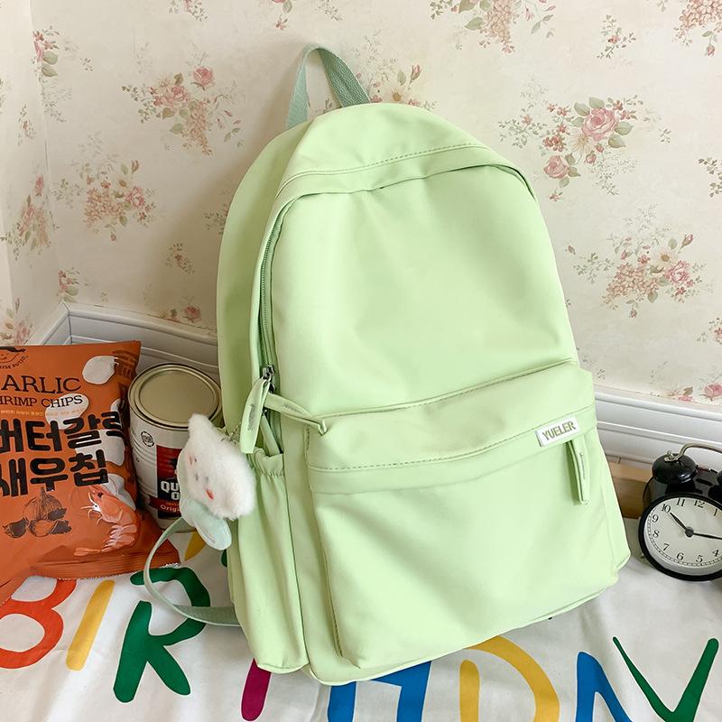Primary School Girls High School Students School Backpack Junior High School Students Solid Color Backpack