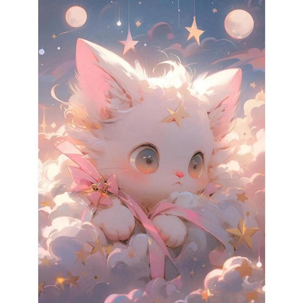 

DIY Повний круглий алмазний живопис Вишивка хрестиком 3D милий кошеня тваринна сцена Маленька квітка домашнє декоративне мистецтво Алмазний живопис 5d алмазний живопис Full Round 25X37.5CM