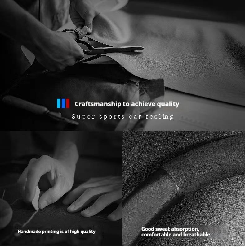 For Subaru STI Brz Wrx Xv Ascent Forester Outback Impreza Legacy Car Suede 3D Coining Logo Antislip Leather Steering Wheel Cover mfi1
