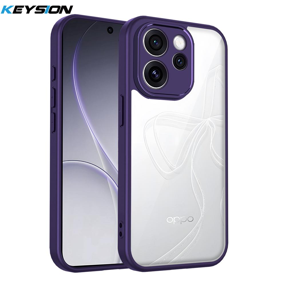 KEYSION Transparent Phone Case for OPPO Reno15 Pro Max 5G Soft Silicone+PC Clear Shockproof Phone Back Cover for OPPO Reno15 F 5G