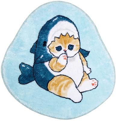 MORIPiLO Mofusand Shark Nyan Entrance Mat, Small, Cute, Approx. 45cm (Die-Cut, Gray), Mofusand Merchandise, Character, Morishita Makura