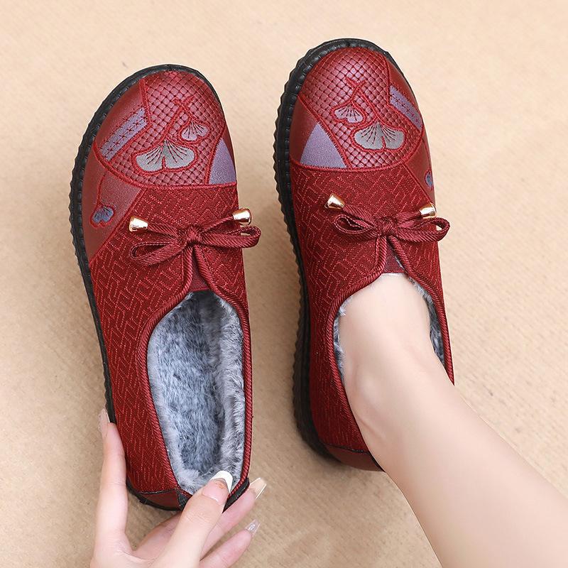 Fleece and Thickened Warm Cloth Shoes, Women's Cotton Shoes, Soft-soled Anti-slip Cotton Boots