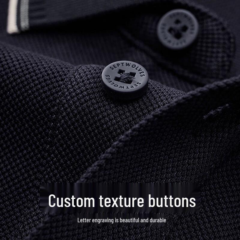 SEPTWOLVES Men's Color-block Lapel Polo Shirt