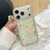 Coque de téléphone semi-transparente motif carreaux vert et rose, tulipe, fraise pour iPhone 17/16 Pro Max/15/14