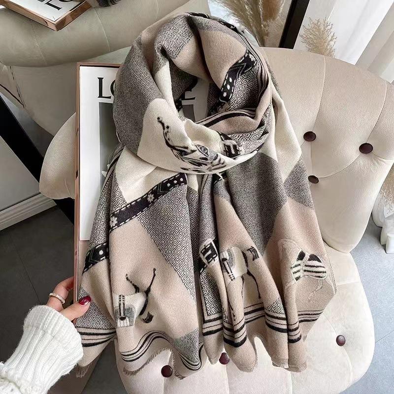 Liu Yifei Langer Schal Damen Winter Halswärmer - Hochwertiger Kaschmir-Imitat Strickschal