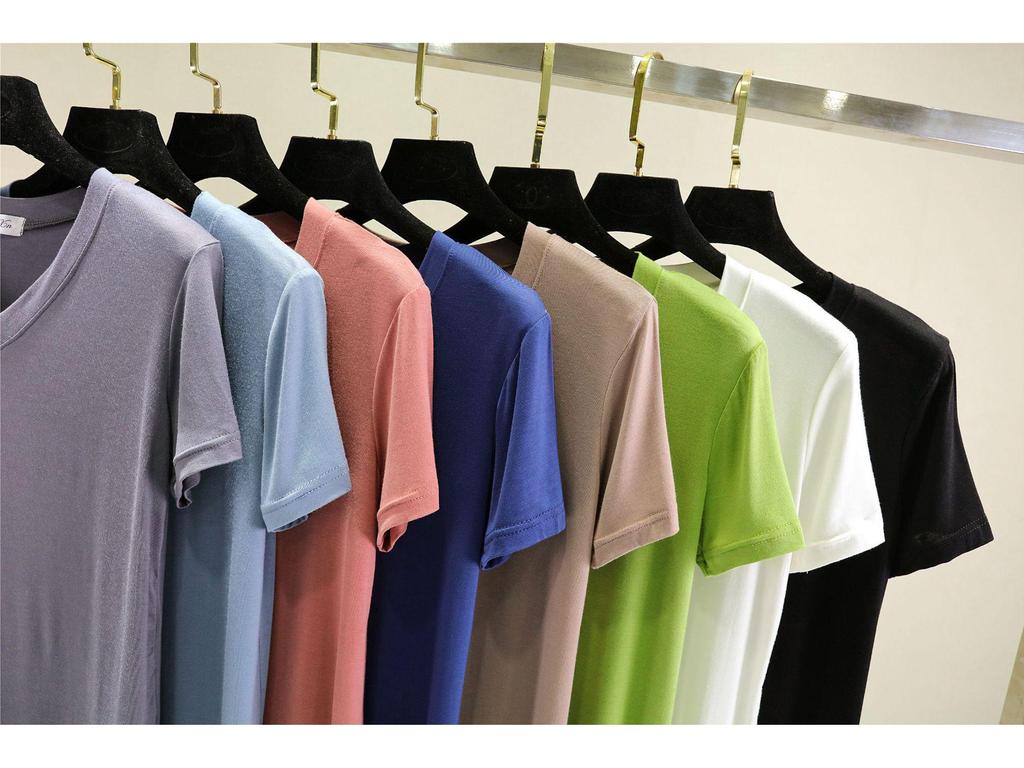 2025 Women's Modal V-neck Slimming Short Sleeve Cotton Top
