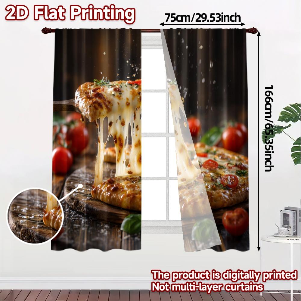 Set Of 2 Flat Printing Curtains Without Rod Melty Delight Print Popular Prints Thermal Curtain Light Filtering Polyester