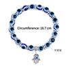 1PC Turkish Blue Eye Bracelet Fatima Palm Demon Eye Beaded Bracelet