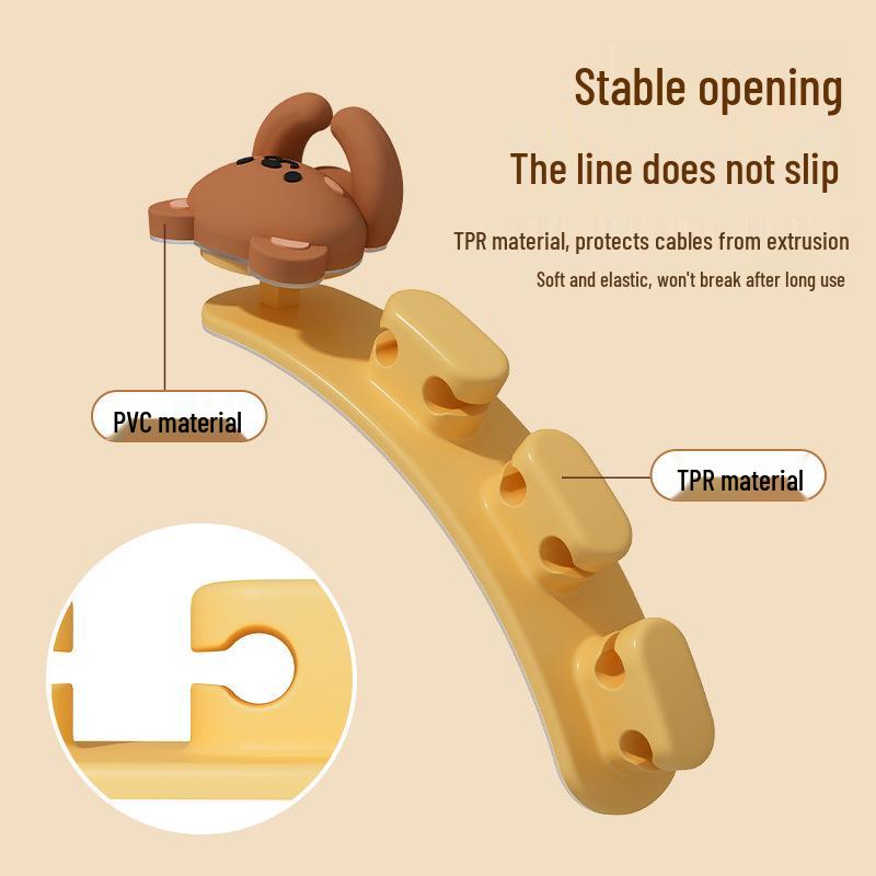 Stolní víceúčelový silikonový organizér kabelů pro myš, sluchátka a datové kabely - Bez hřebíků a beze stop.