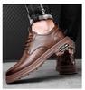 2024 Men's Handmade Casual Leather Shoes - Retro Stitching, Wear-Resistant, Lace-Up Design for Spring & Autumn Workwear