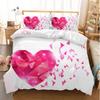 Red Love Heart Duvet Cover Set Romantic Theme Comforter Cover Valentine's Day Gift King Queen Double Twin Size With Pillowcase