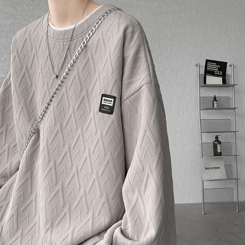 Sweatshirts for Men Spring and Autumn New Trendy Men's Round Neck Sweatshirts Casual Loose Youth Bottoming Shirts Tops