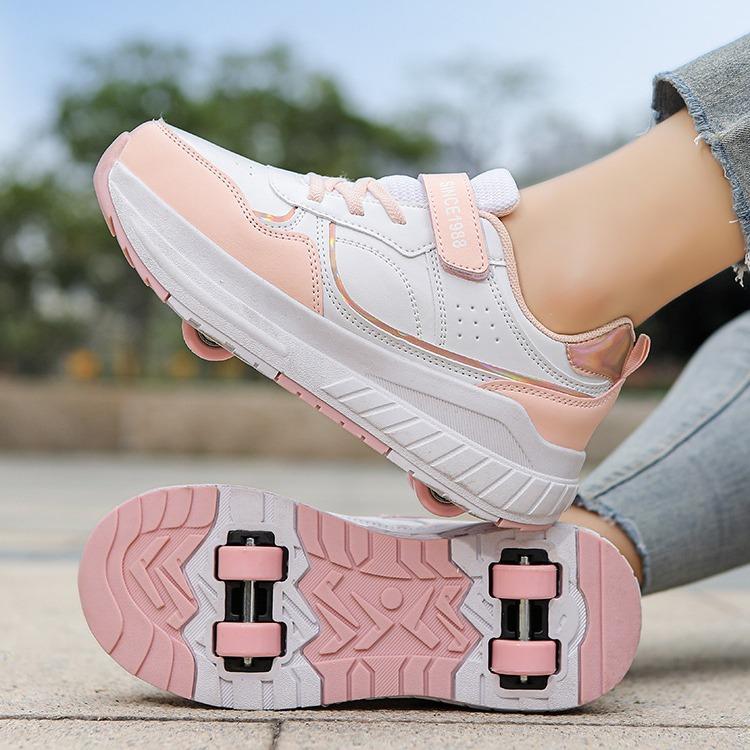 Buty na kółkach, Buty z kółkami, Czterokołowe zdeformowane kółka dla chłopców, Kółka dziecięce, Buty na kółkach dla uczennic mogą chodzić