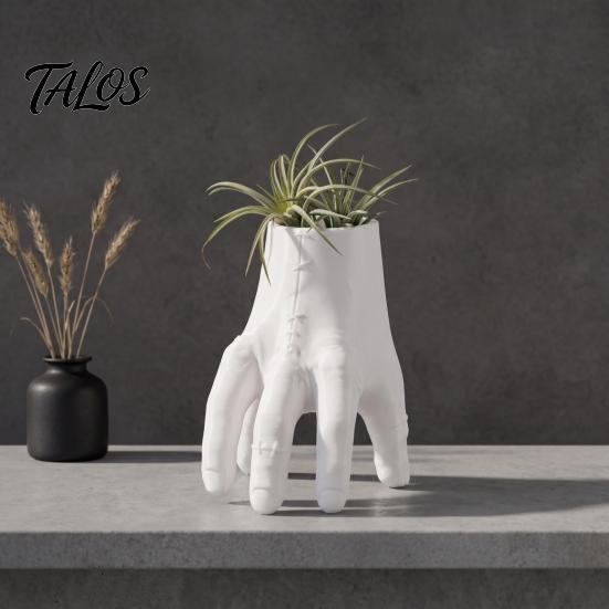 Creative Resin Plant Container Creepy Severed Hand Planter, 3D Printed Stitched Succulent Pot, Gothic Weird Funny Gesture Vase Small Flower