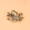 Handmade Solid Brass Octopus Tea Pet - Creative Copper Tea Ceremony Decor and Spare Parts for Wealth and Harmony.