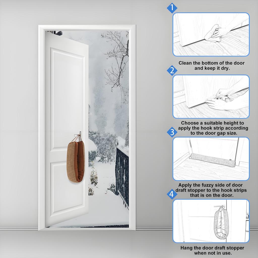 36-inch Weighted Under Door Draft Stopper | Energy Saving & Noise Reduction | Easy Install Design for Bedroom Living Room