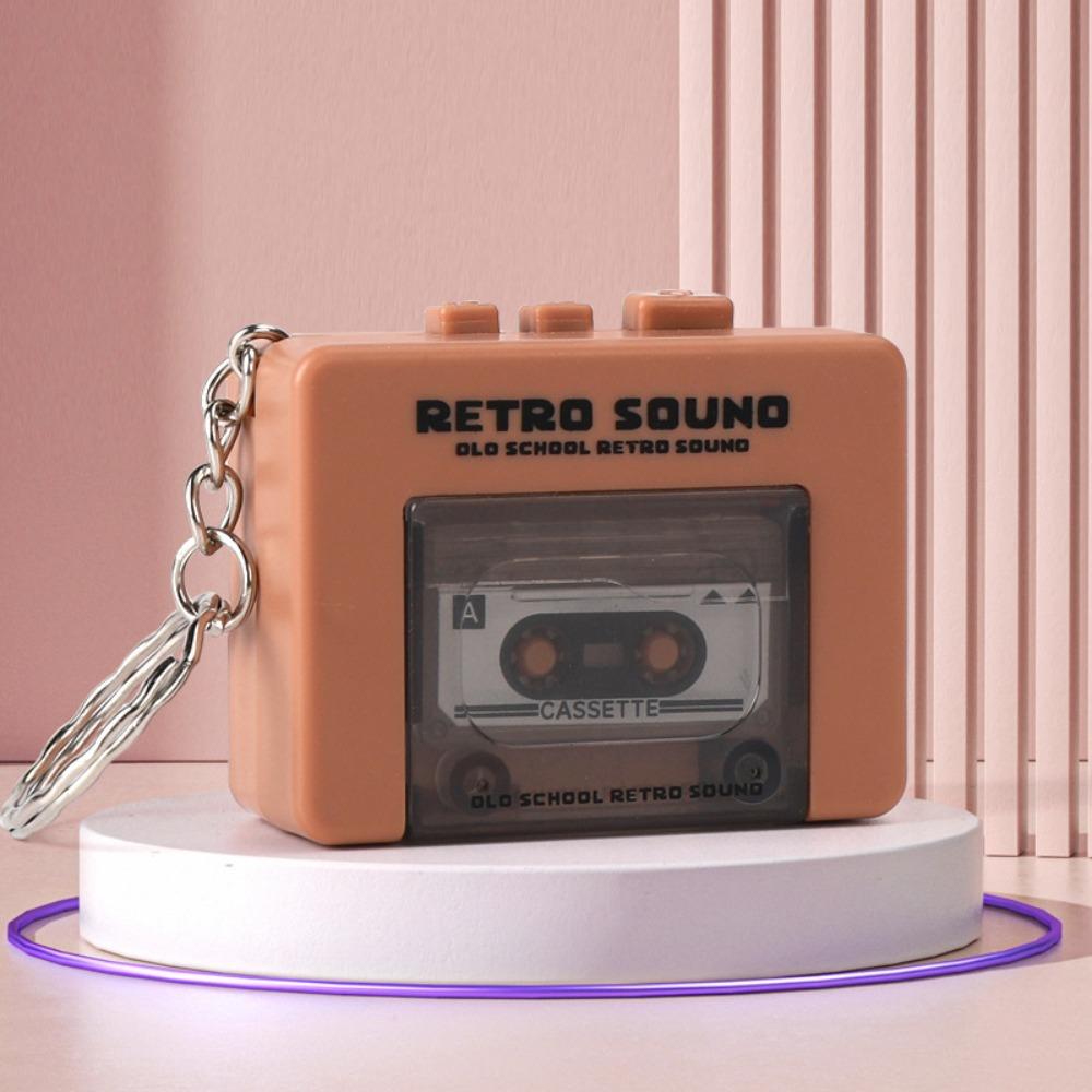 Cassette Recorder Music Key Chain Vintage Music Box Pendant  Home Decoration