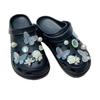 New hole shoes shoe flower fashion rhinestone pearl white blue butterfly set DIY accessories shoe buckle