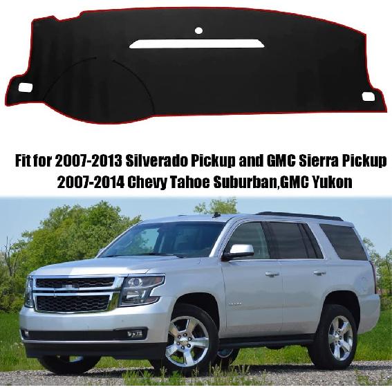 Rifoda Dash Board Cover Fit for 2007-2013 Chevy Silverado Pickup and GMC Sierra Pickup,2017-2014 Chevy Tahoes Suburban,GMC Yukon Dashboard Cover Mat