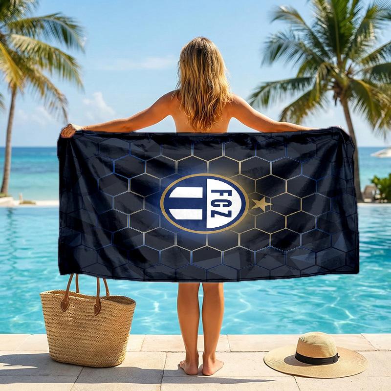 Telo Mare Asciugatura Rapida Stampa FC Zürich Microfibra Assorbente Portatile da Viaggio Asciugamano per Nuoto