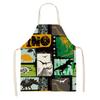 Dinosaur Print Apron with Hanging Neck, Sleeveless Cotton and Linen Apron, Kitchen Chores, Oil and Dirt Prevention Apron Can Be