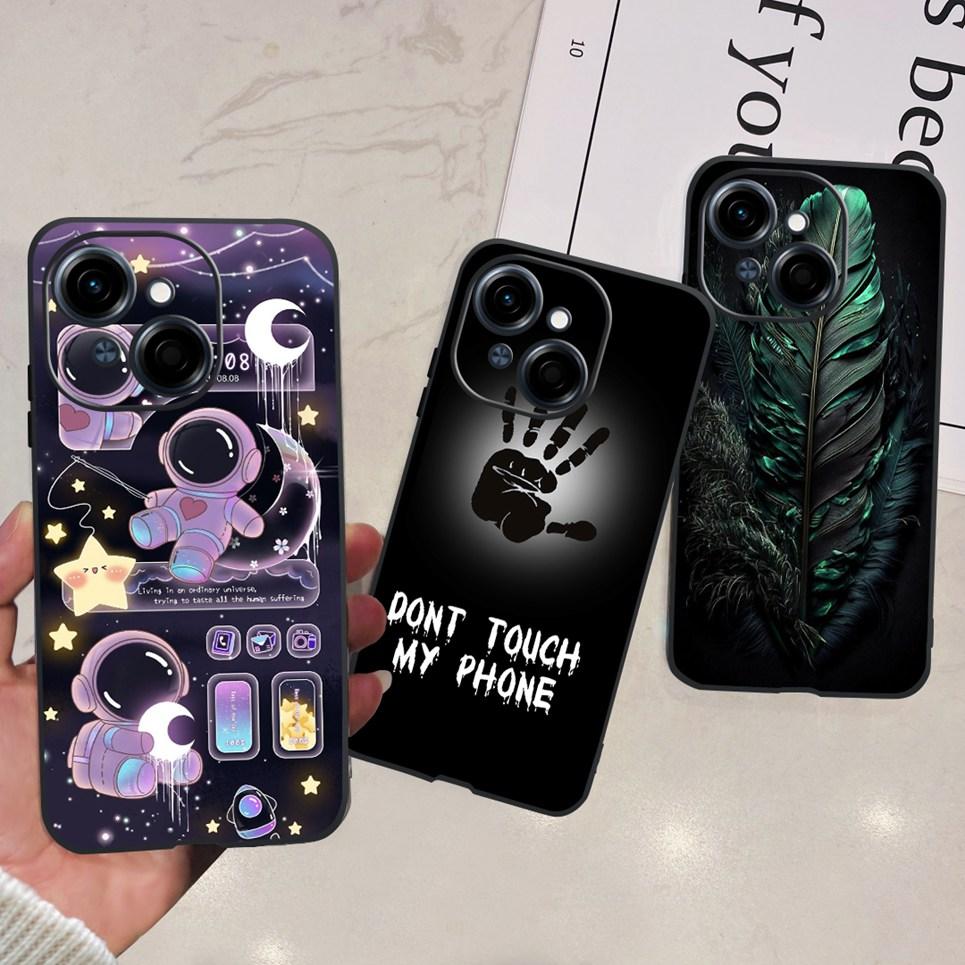 For Tecno Spark GO 1 / Spark GO 2025 / Pop 9 Phone Cover Case Cool Cartoon Dragon Space Man Cute Cat Funda Soft Black Silicone
